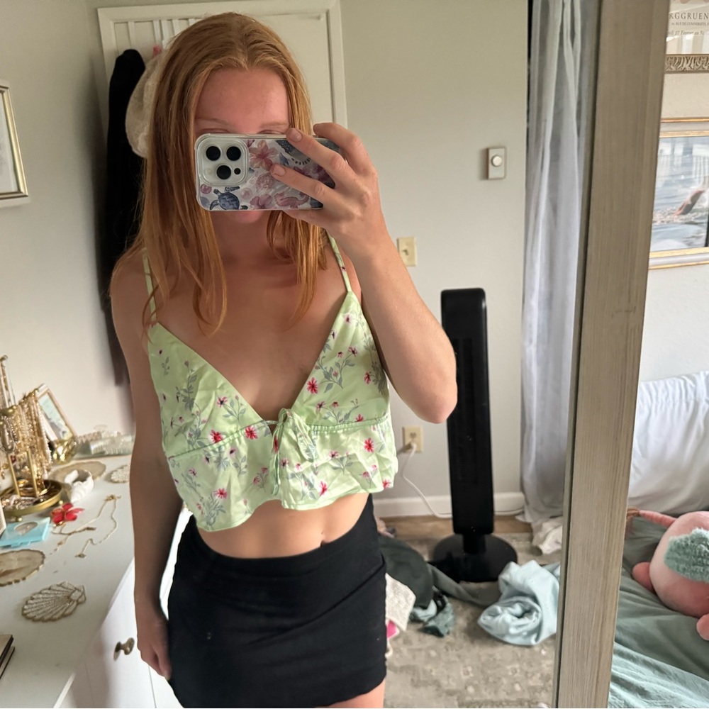Floral Green Women's Top